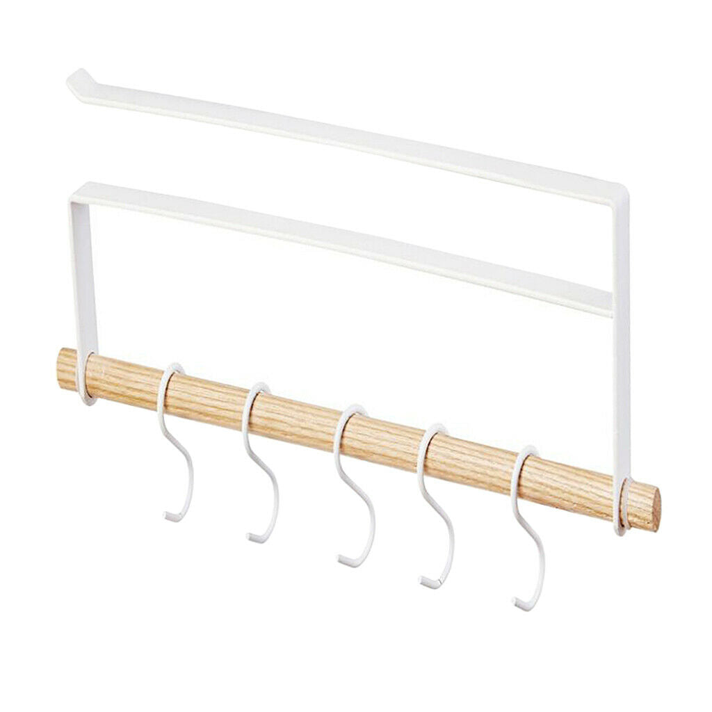 5 Hook Kitchen Under Shelf Cabinet Rack Mug Cup Holder Wardrobe Storage Hook