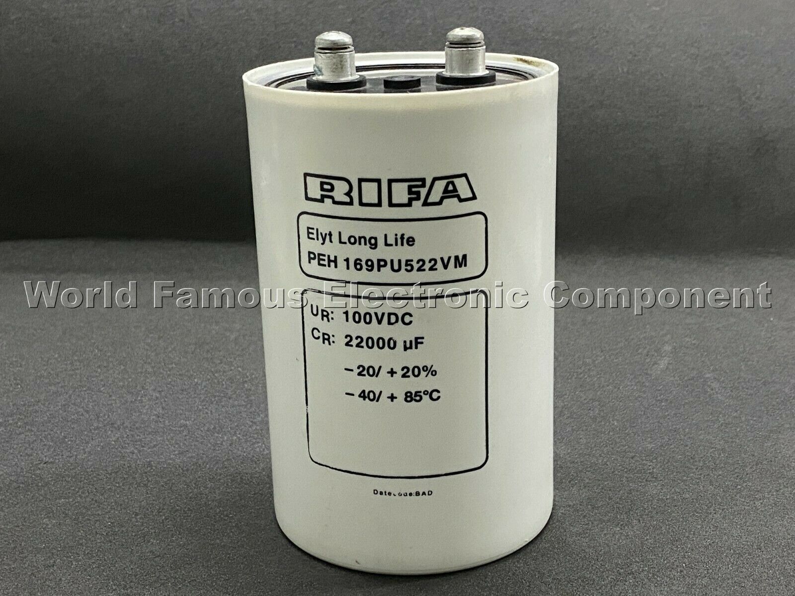 1pcs - RIFA 22000uF (22000µF) 100V PEH169PU522VM Screw Terminal Capacitor