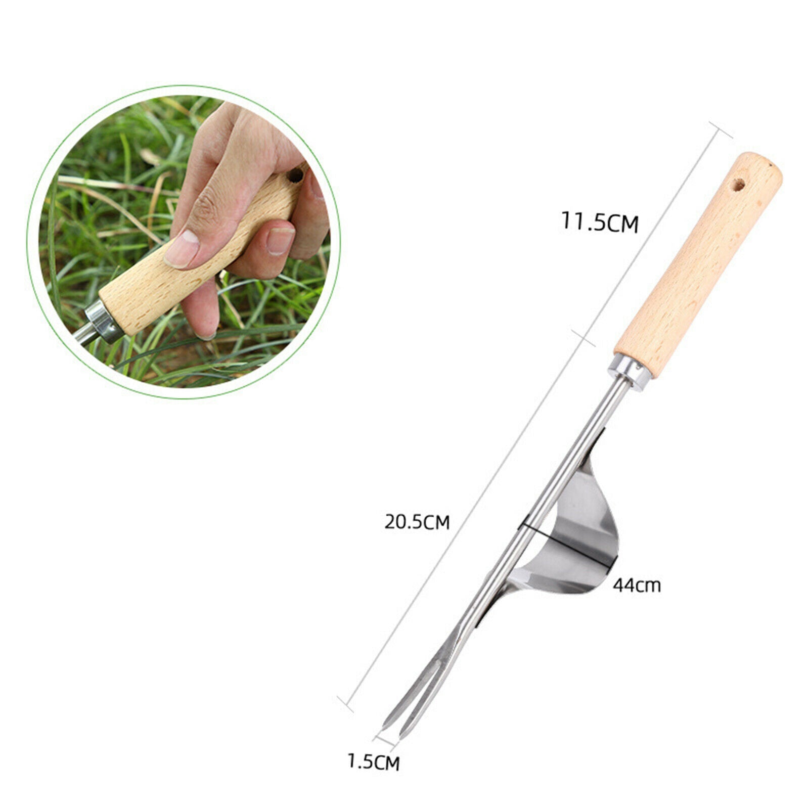 Portable Weed Removing Shovel Stainless Steel Weed Puller Deeper Digging