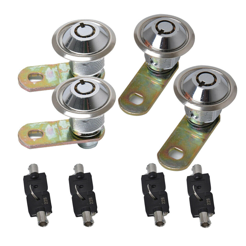 1-1/8 Tubular Cam Lock 180Deg &2Key Pull Drawer Cabinet Toolbox Replacement
