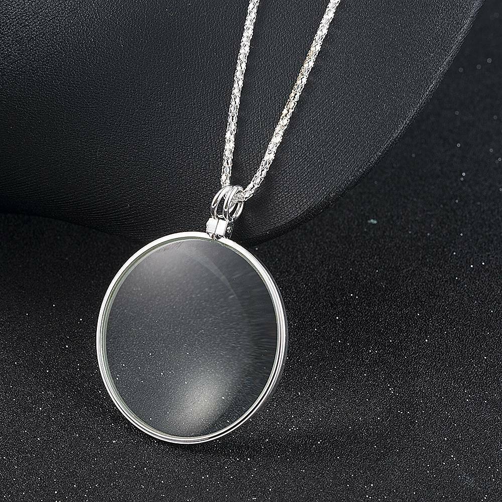 Necklace Magnifier Hanging Loupe 5X Utility Monocle Len Magnifying Glass Pendant