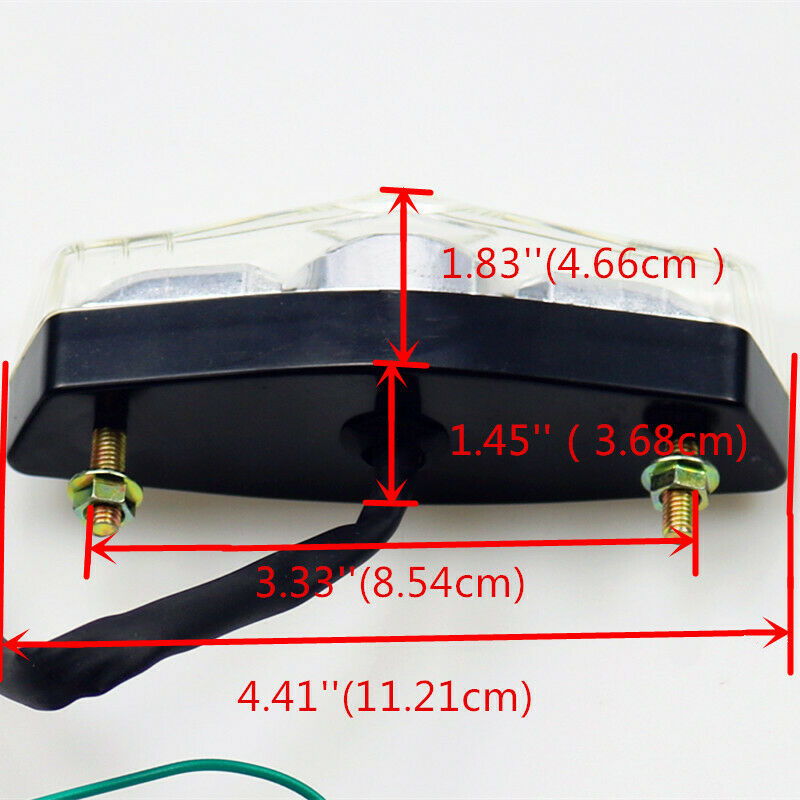 Clear LED Tail Brake Stop Light Dual Sports Off Road ATV Dirt Cruiser Choppers