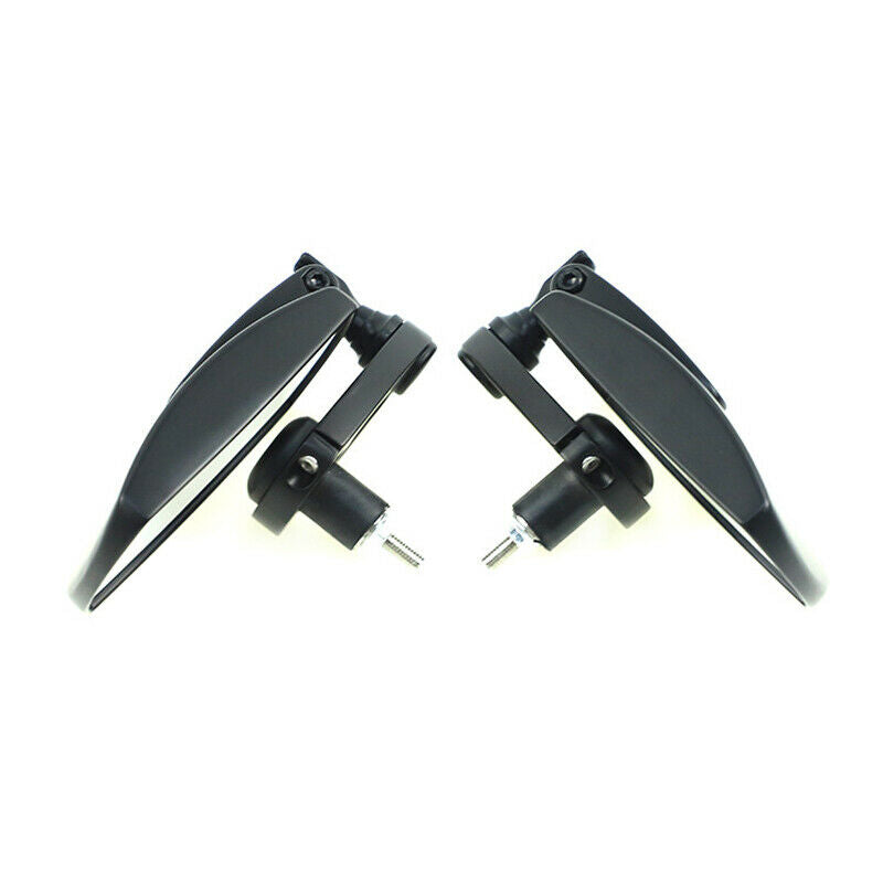 Aluminum Alloy Motorcycle Bicycle Rear View Side Bar End Mirrors Foldable Black