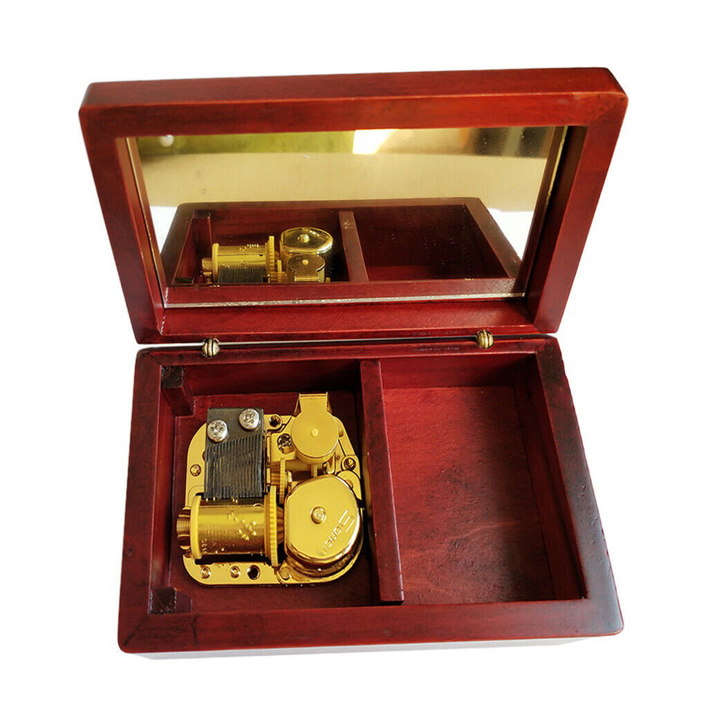1pc Wooden Jewelry Music Box Exquisite Handmade Creative Decor Festive Gift