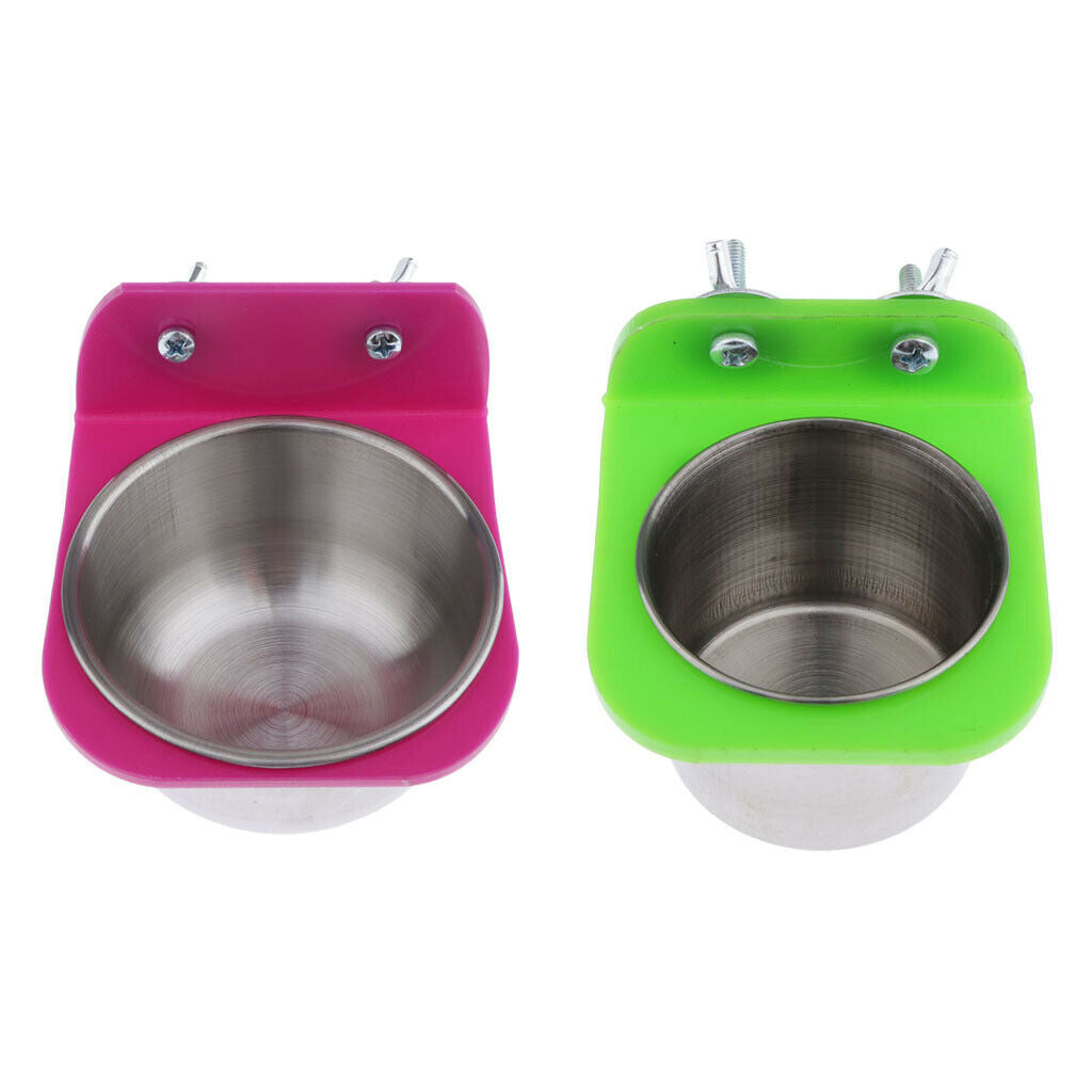 2Pieces Bird Water Feeder Small Animals Food Cup Birds Macaws Finches Mice