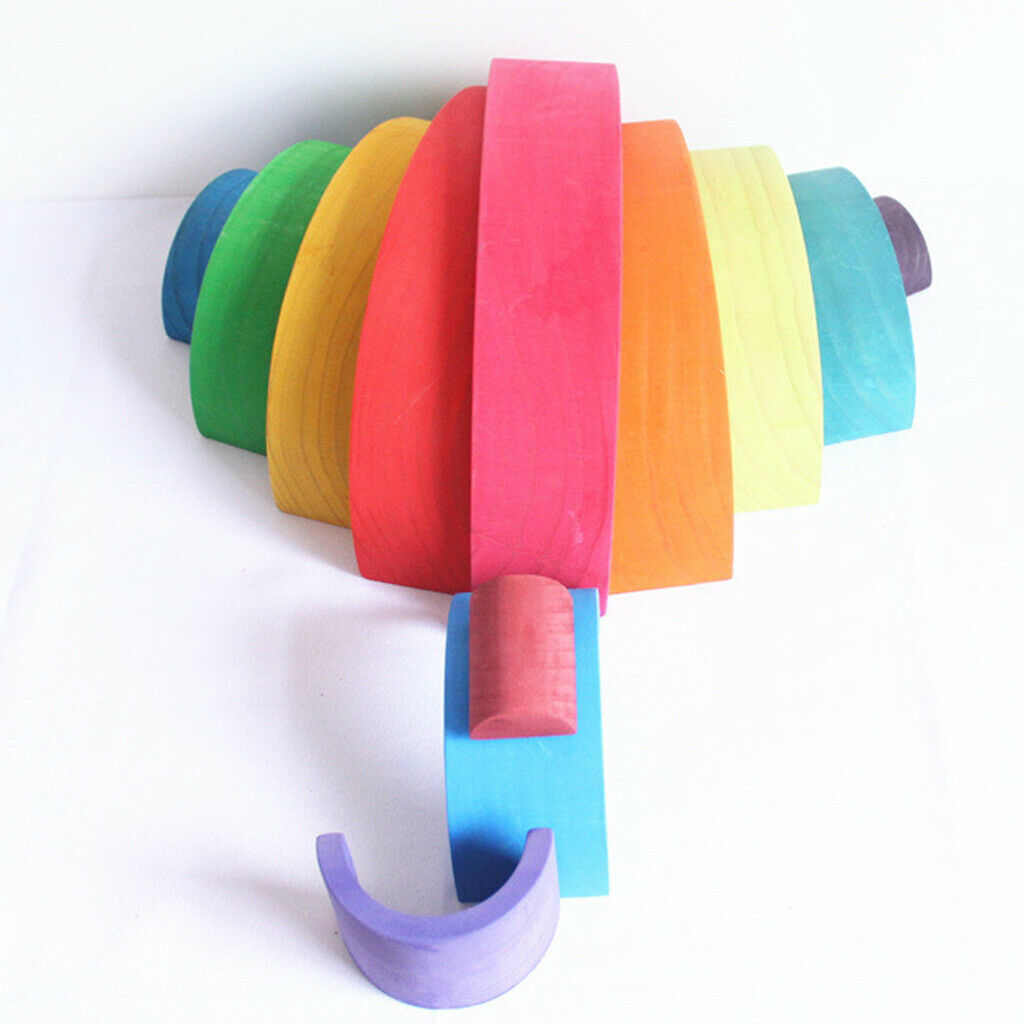 12Pcs Montessori Toys Rainbow Stacking Blocks Building Educational Toys Game