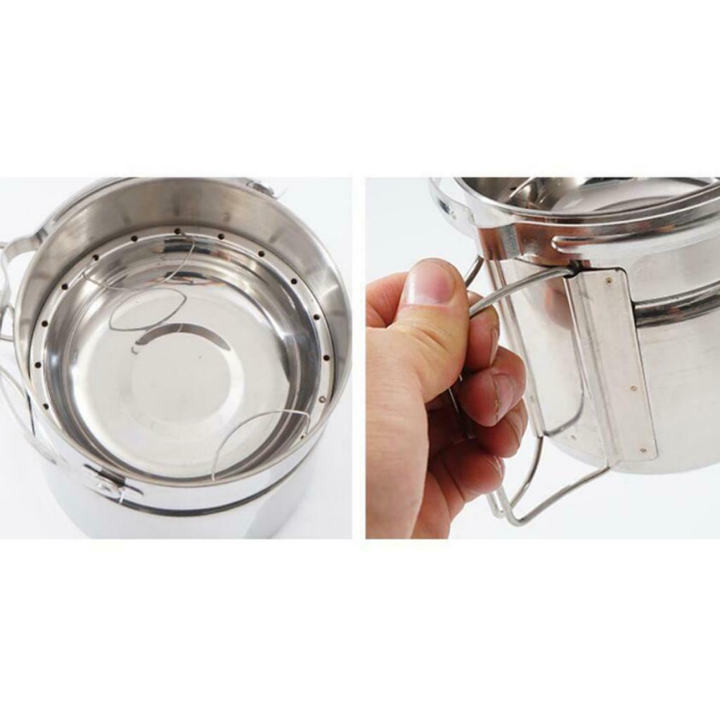 Stainless Steel Outdoor Cooking Camping Cookware Hanging Pan Pot 14x12cm
