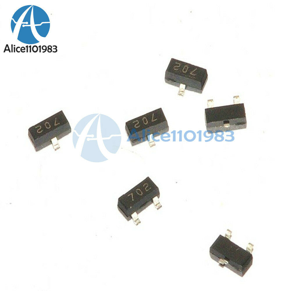 100PCS 2N7002 702 7002 SOT-23( SMD ) N-Channel 60V 115mA MosFET TOP