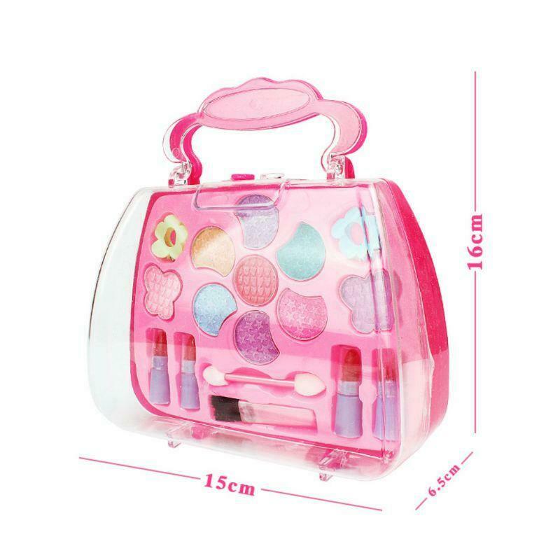 Safe Non Toxic Children Girl Princess Makeup Set Eyeshadow Lipstick Brush Kit