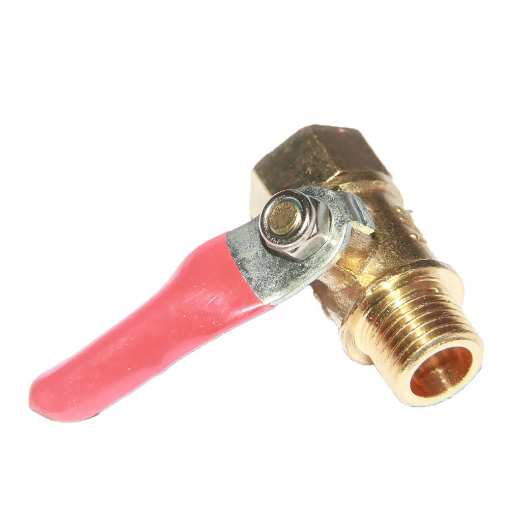 Brass Ball Valve Lever Handle NPT Female to Male Shut Off Valve 1/4" Red