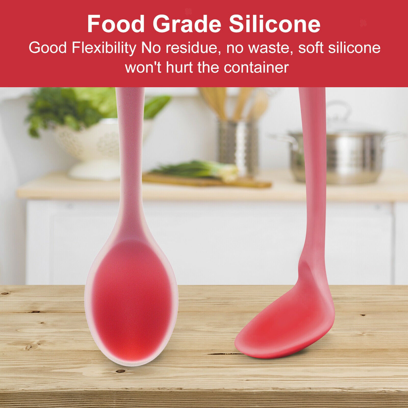 Silicone Spoon Kitchen Accessory Spoon Spice Rice Flour Soup