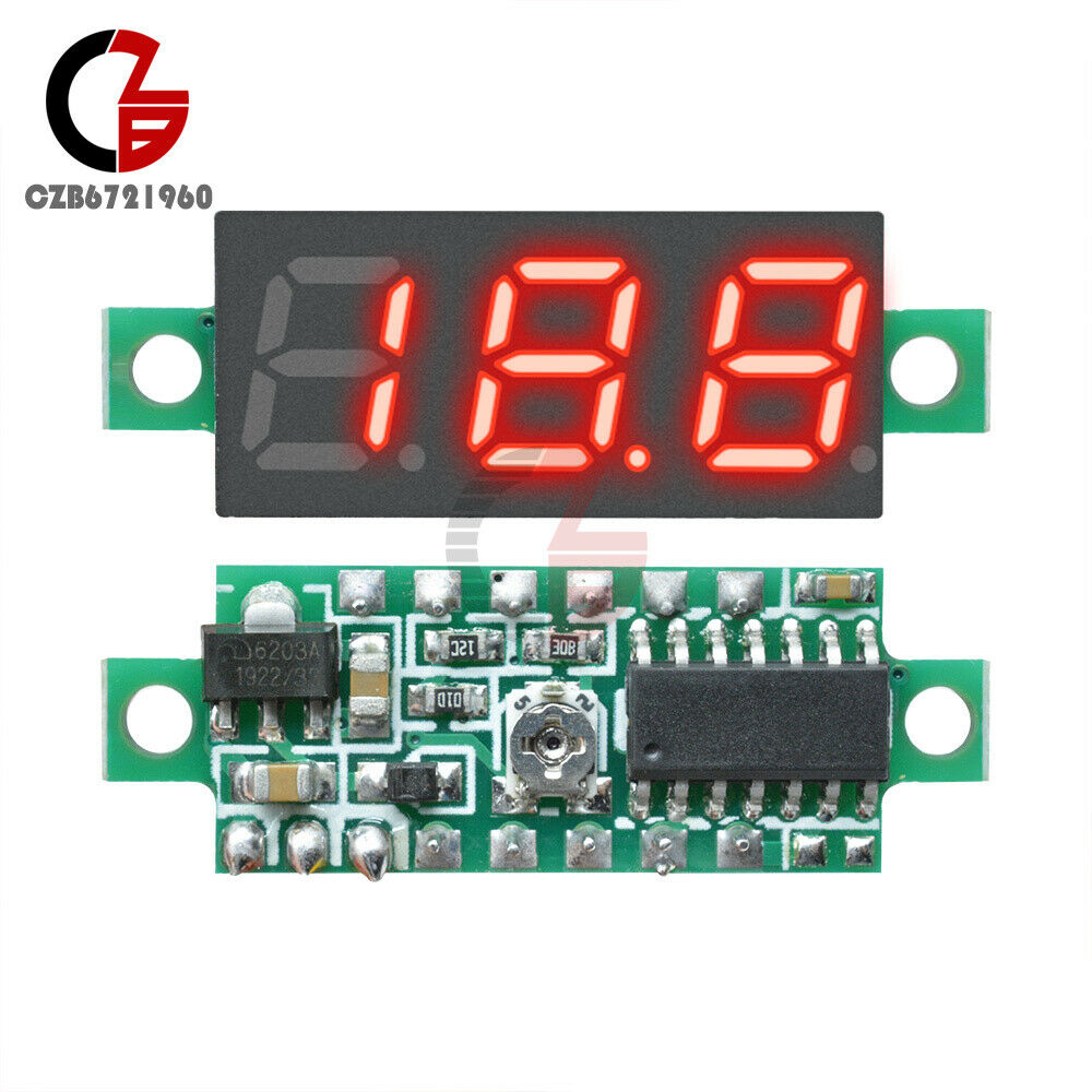 0.28" LED DC 0-100V Red Voltmeter Digital Display Voltage VOLT METER 12V 24V