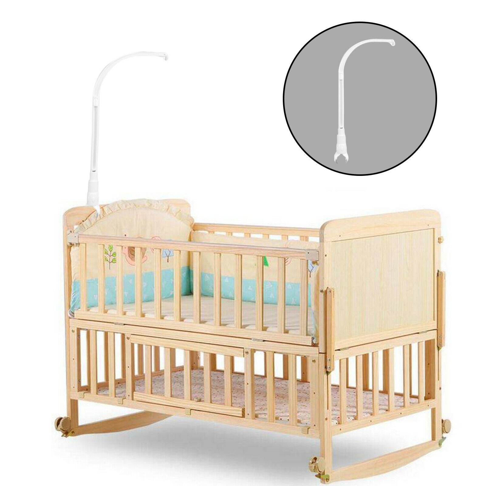 DIY Infant Crib Arm Bracket Bed Bell Bracket Stent Set Decorative No Screw