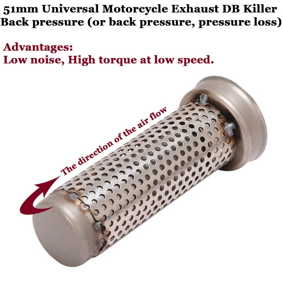 51mm Motorcycle Exhaust Modified Back Pressure DB Killer Pressure Loss Silencer