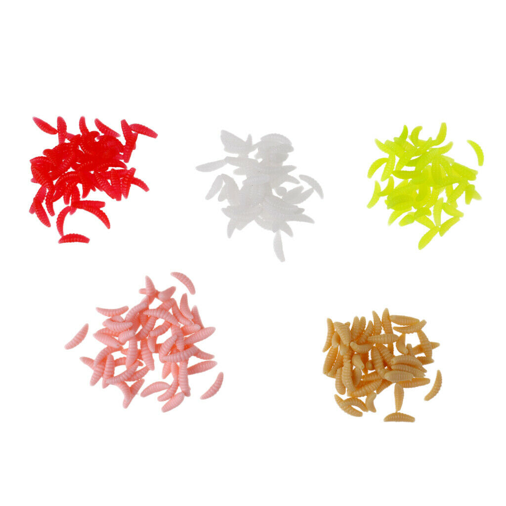 250 Pcs   Worm Soft Fishing Lure Maggots Grubs Outdoor Artificial Lures