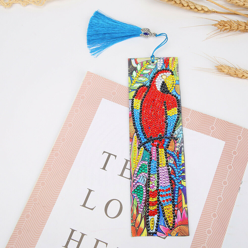 Tassel Leather Special Shaped DIY Diamond Painting Bookmark Art Handicraft  @