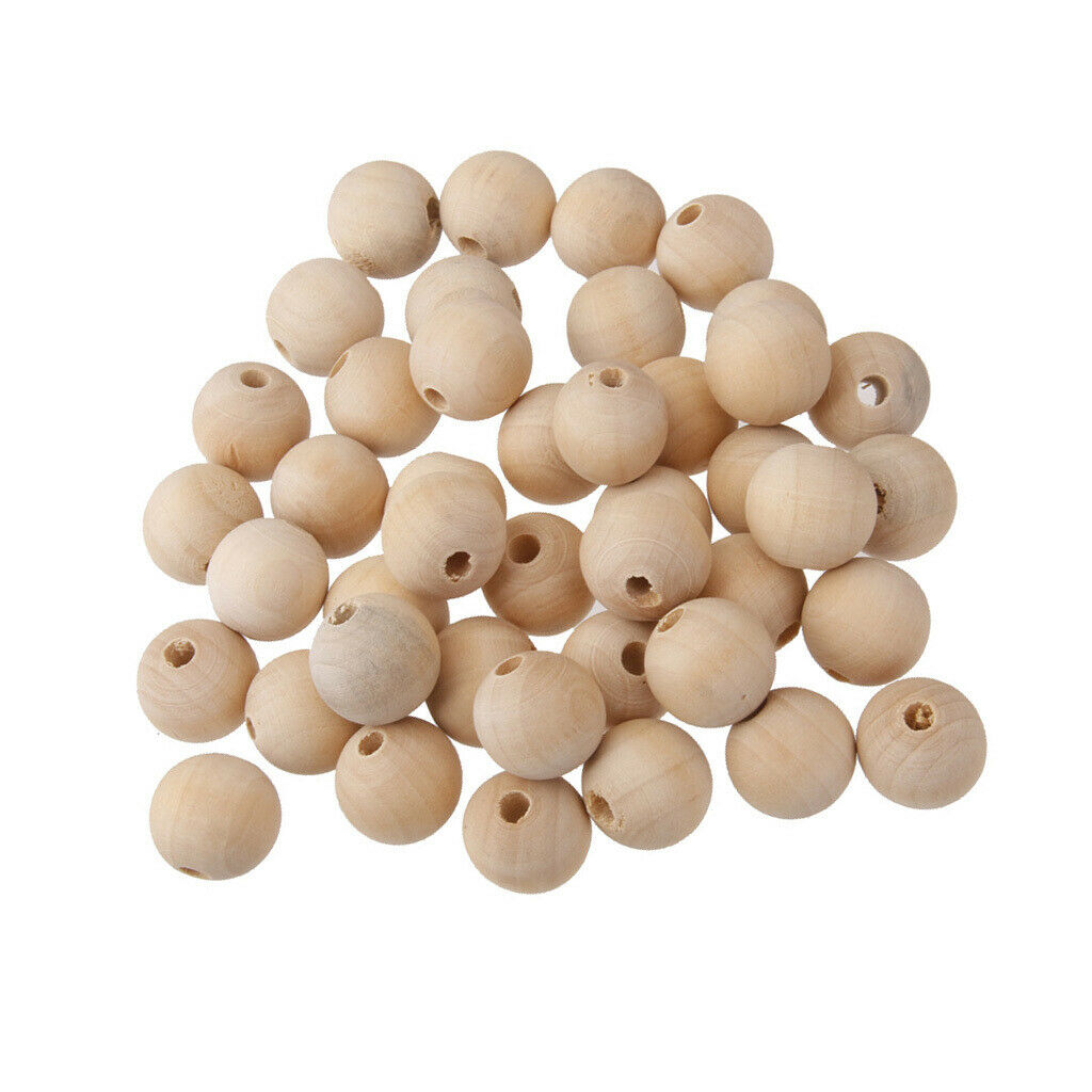 200 Pieces Natural Wooden Unpainted Beads Ball Wood Beads Jewelry Making New