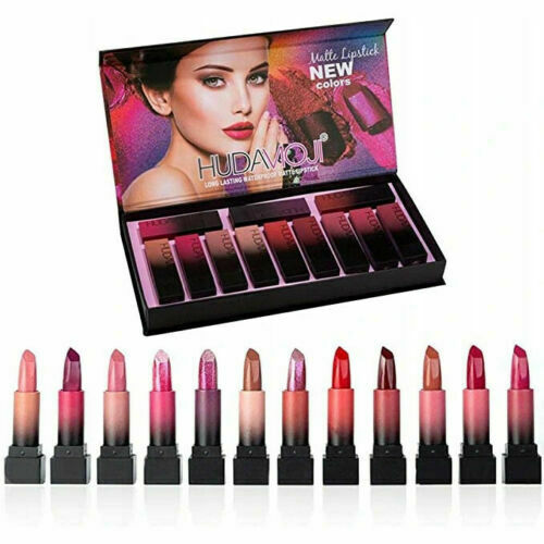 Huda Beauty Matte Lipstick Long Lasting Waterproof Lipsticks Gift Set 12 Colors
