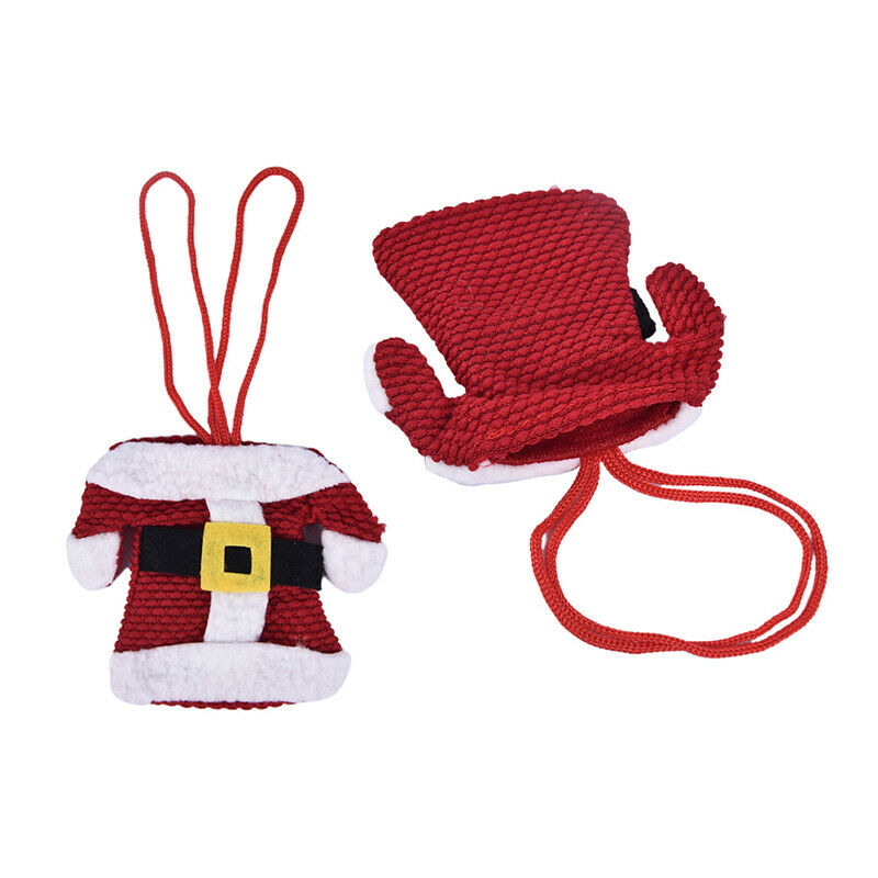 6x Santa Suit Christmas Cutlery holder tableware Silverware bag Decoratio.l8