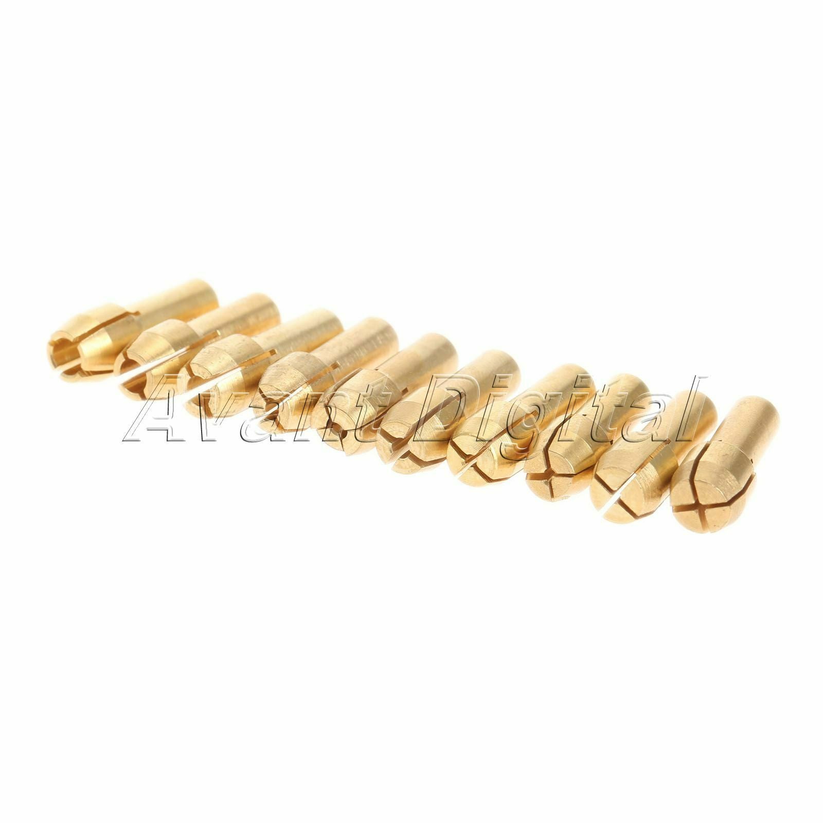 10Pcs Different Sizes Brass Collet Adapter Nut 0.5-3.2mm for Power Rotary Tools