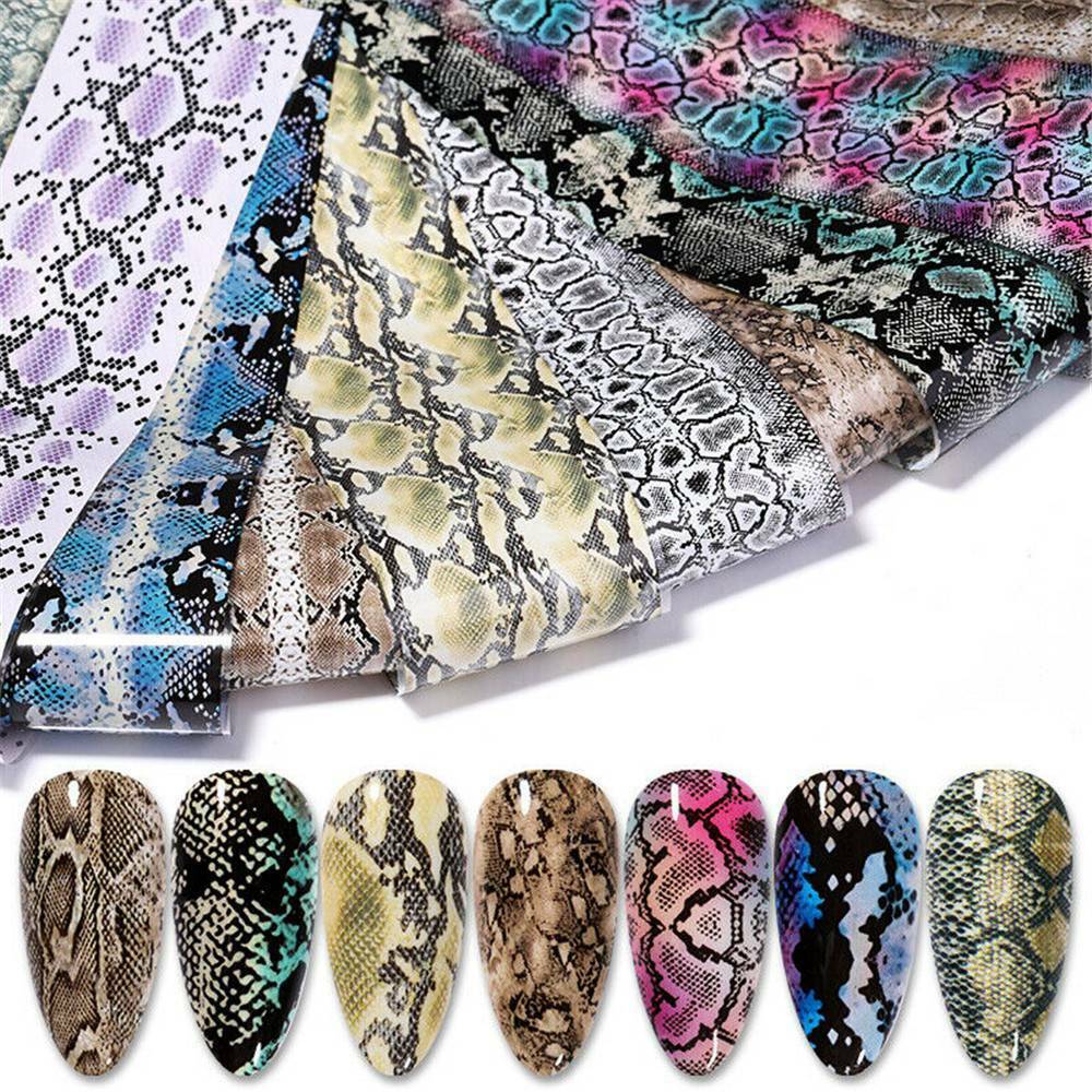 10 Sheet Nail Foils Serpentine Nail Art Transfer Stickers Decals Decoration AU