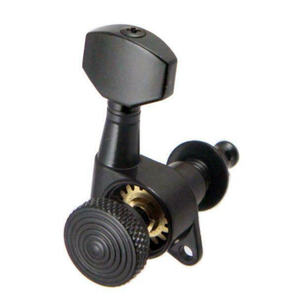 Black Guitar Machine Heads Tuning Peg Tuner for Acoustic Electric Guitars 6R