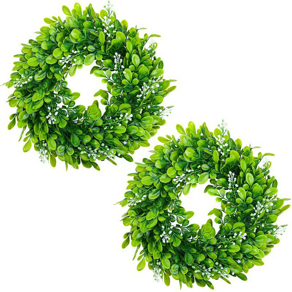 Artificial Boxwood Wreath Front Door Handmade Garlands Party Home Decoration