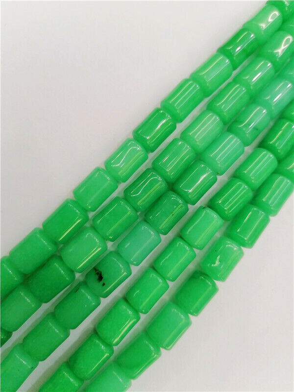 1 Strand 14x10mm Green Malay Jade Cylinder Spacer Loose Beads 15.5inch HH8825