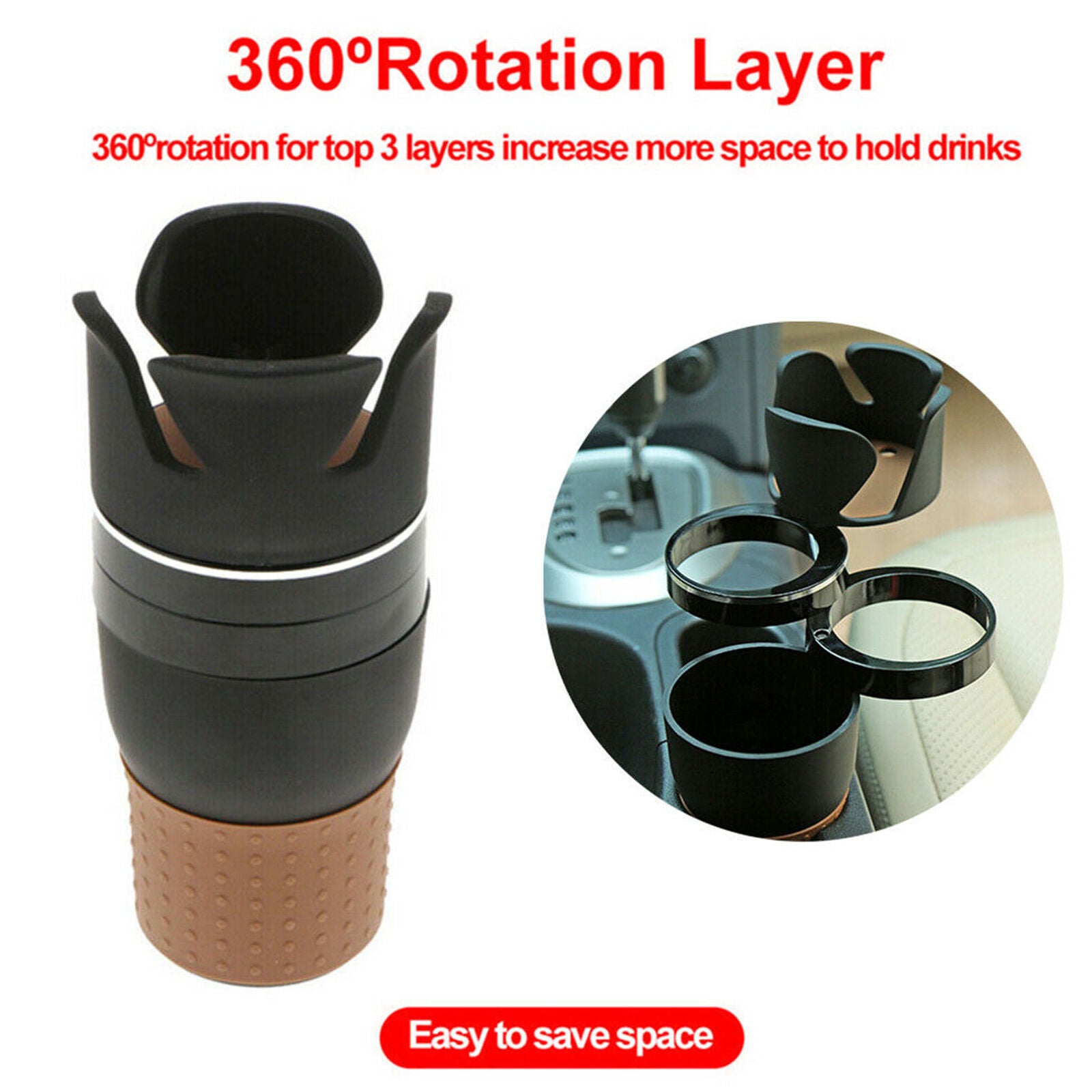 Multi-functional 4 in 1 Car Cup Holder Vehicle-Mounted Water Cup Drink Holder
