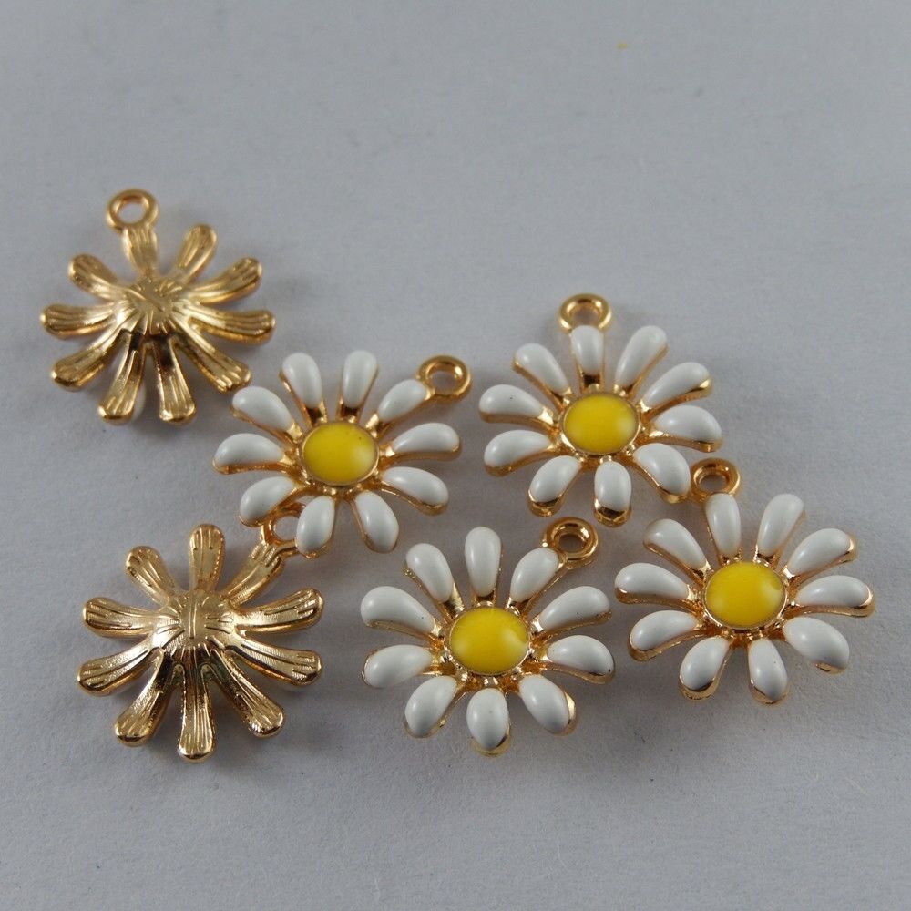 50992 Multi Color Alloy Sun Flower Enamel Charms Pendants Findings Jewelry 20x