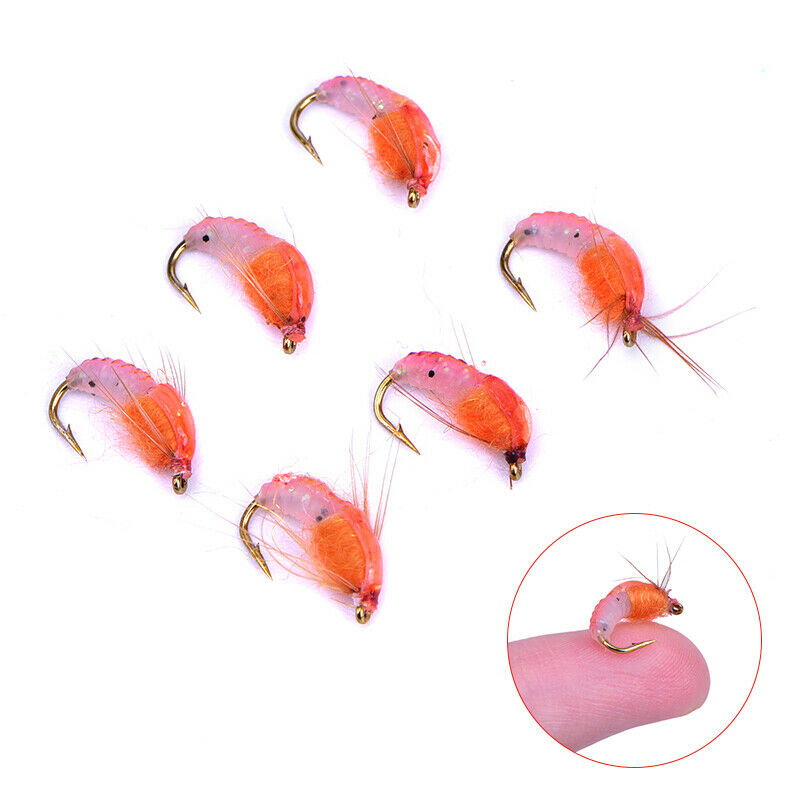 6Pcs/box Realistic Nymph Scud Fly For Trout Fishing Artificial Bait Insect L Lt
