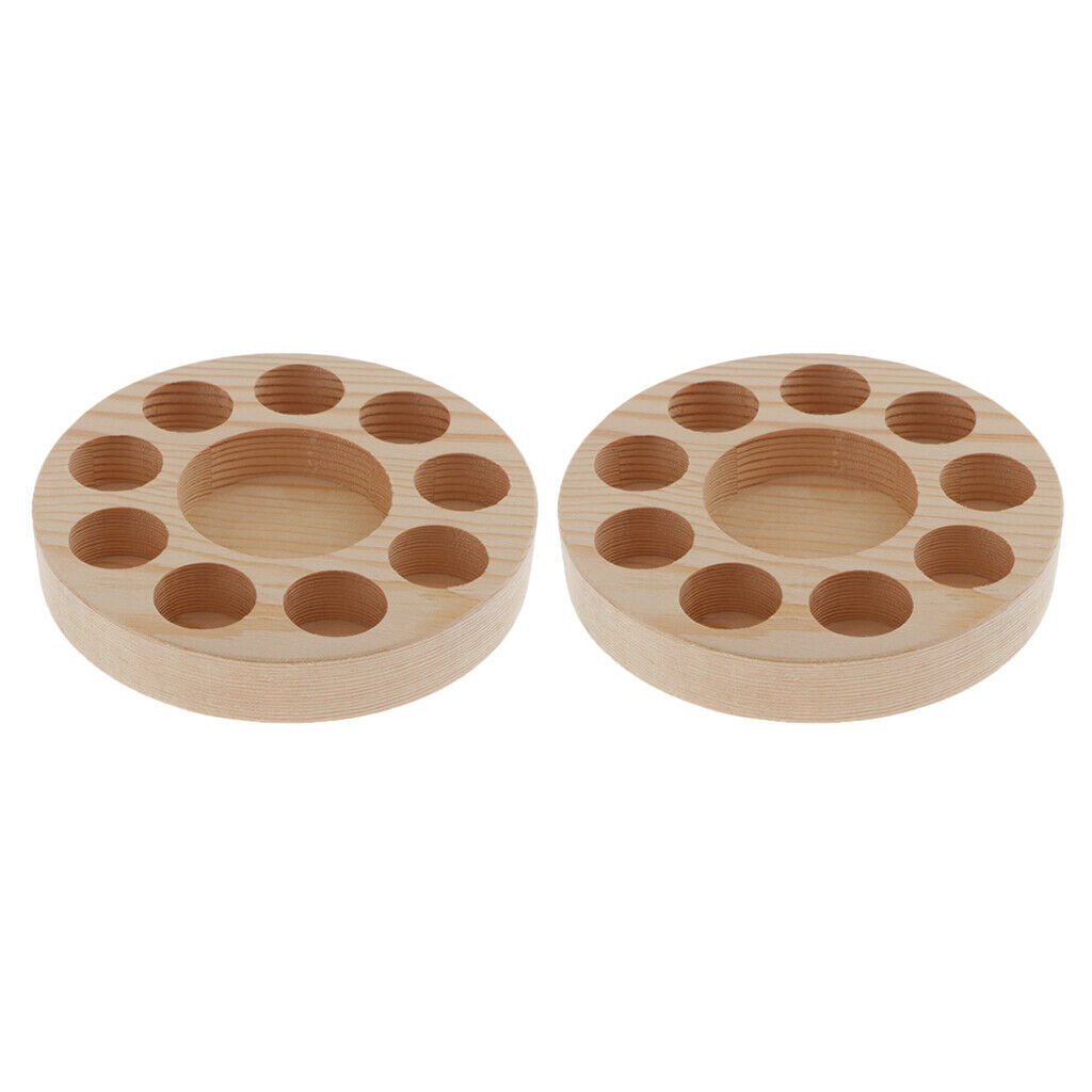 2Set Natural Pine Wood Rack Organizer Holder Box Cosmetic Makeup Tray Shelf