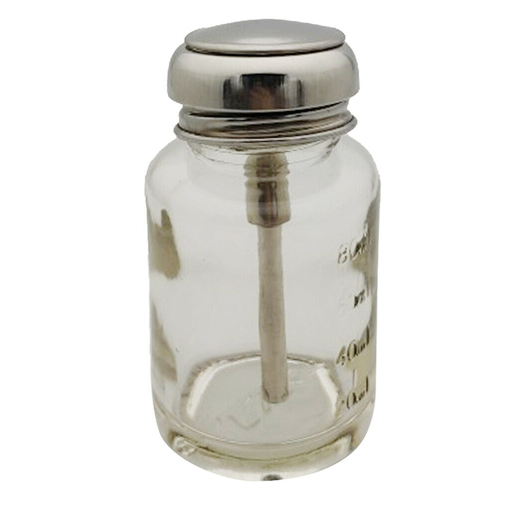 Pack of 4 80ml Empty Push Down Press Bottles Alcohol Acetone Dispenser Vials