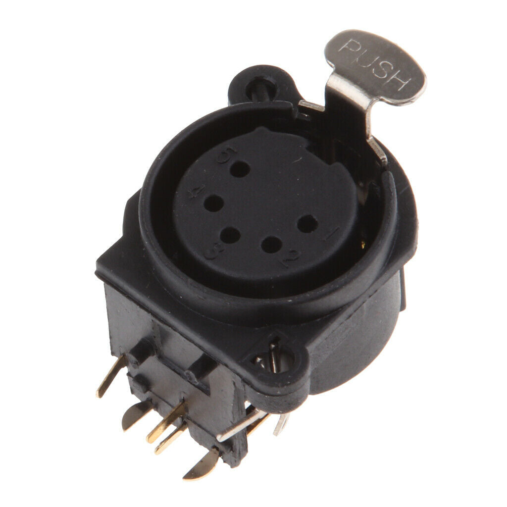 Curved 5 pin Female XLR Chassis Mounted Socket panel for DMX Mic