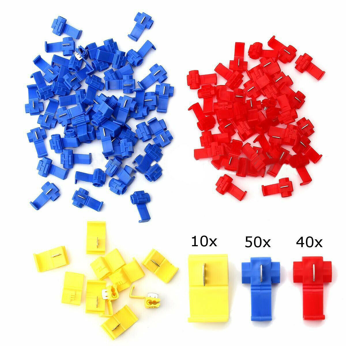 100 PCS Electrical Cable Connectors Quick Splice Lock Wire Terminals Crimp