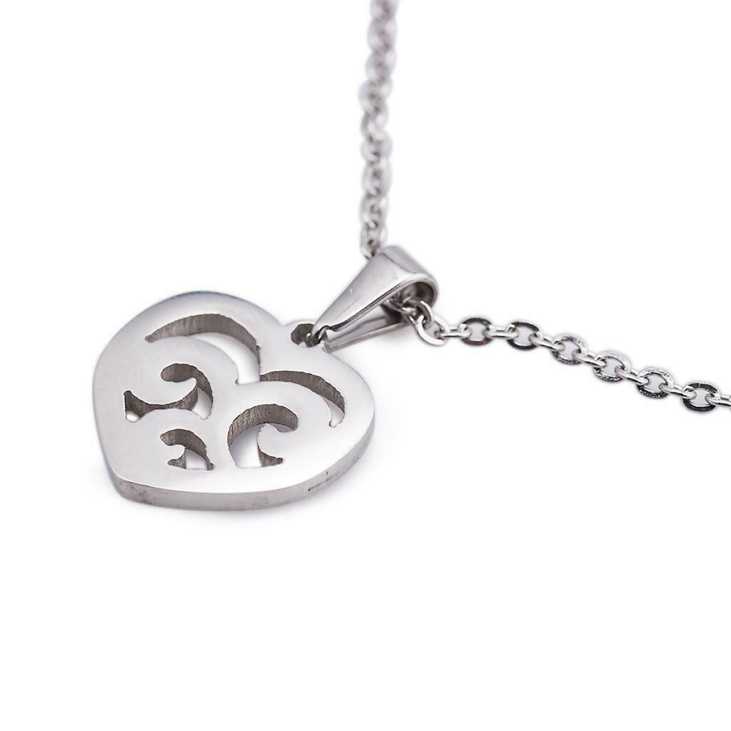 Fashion Love Flower Whirlwind Pendant Stainless Steel Necklace Chain #1