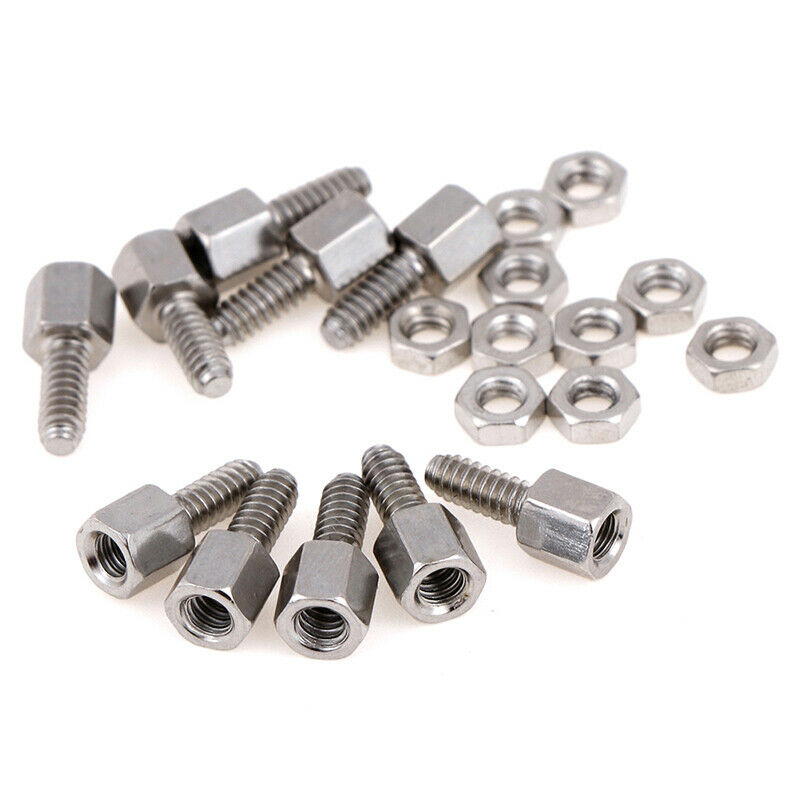10Sets 5+7mm Header Plate Bracket Stud Bolt & Nut Nuts Screw D-Sub VGA se.l8