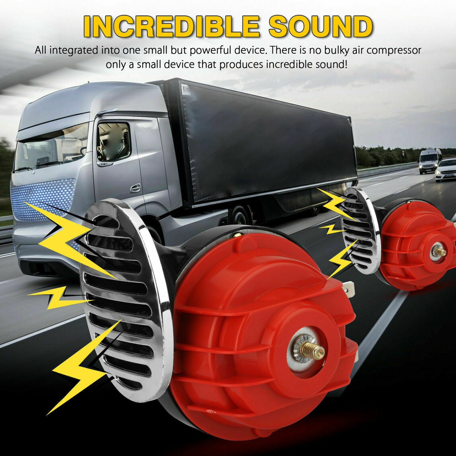 2x 12V 300DB Super Train Horn Waterproof for Car SUV Truck Boat Motorcycles Red
