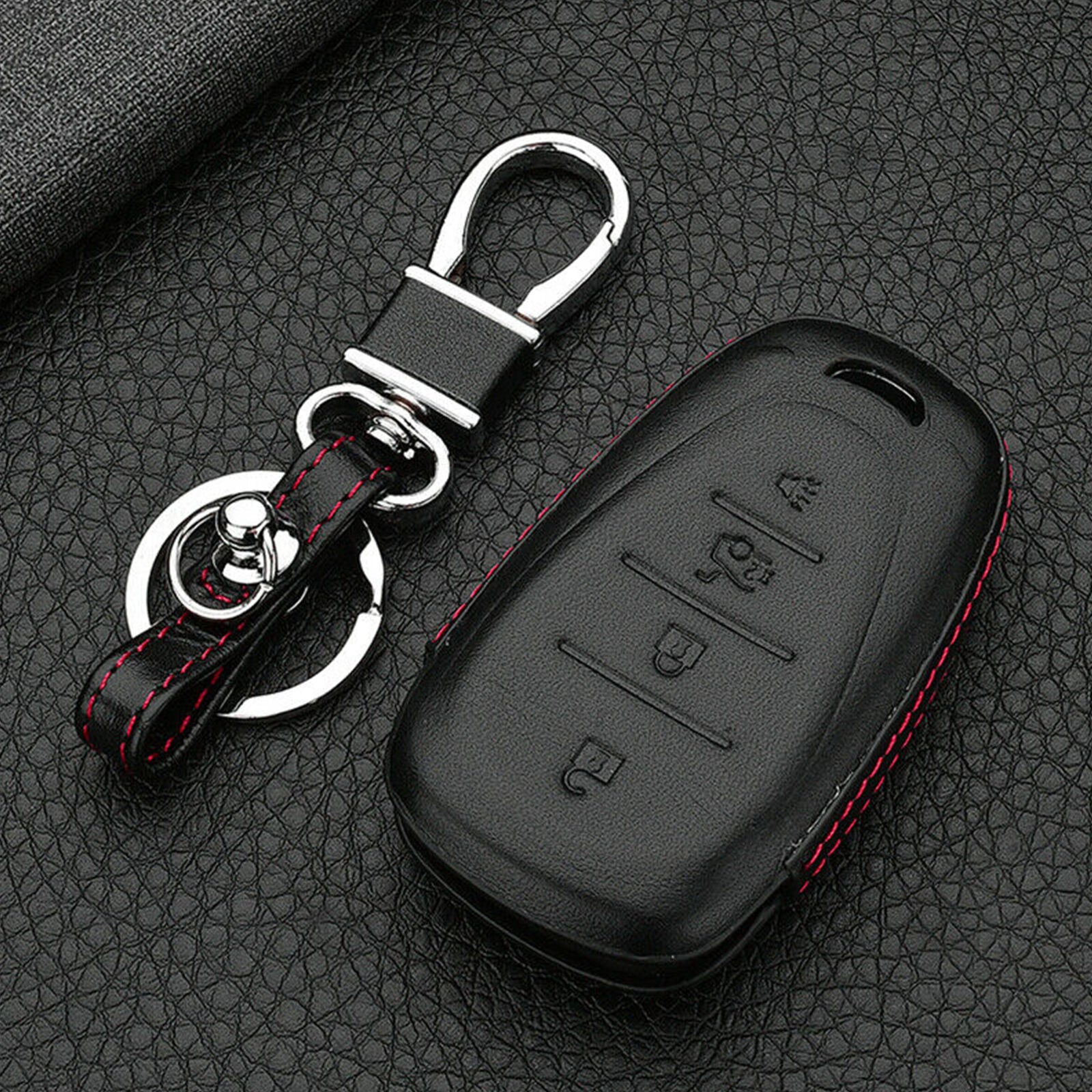 Premium Leather Car Key Fob Cover Case For Chevrolet Equinox Malibu Blazer