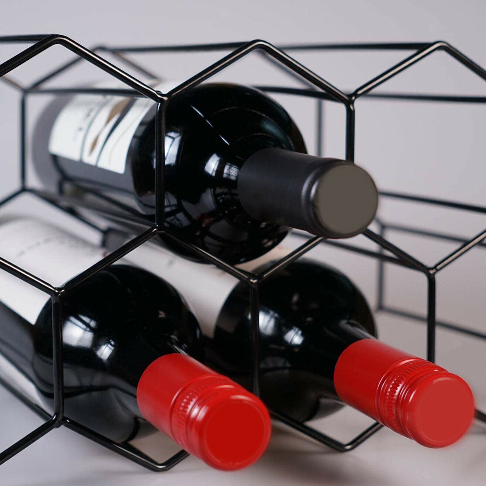 3 Tier Hexagonal Metal Freestanding Floor Stands for Counter Mini Bars Home