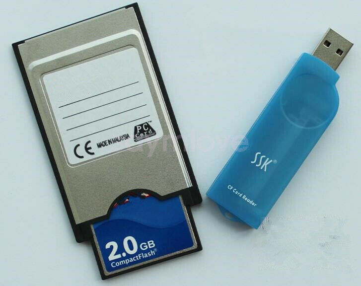 New 2G CF Compact Flash Card + CF-PCMCIA Adapter + CF Card Reader FANUC CNC