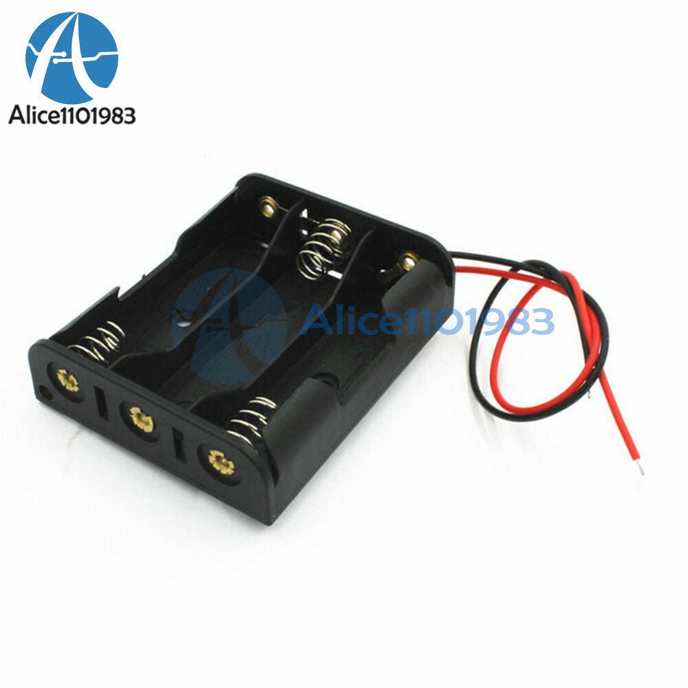 5PCS Plastic Battery Storage Case Box Holder For 3 X AA 3xAA 4.5V with wire lead