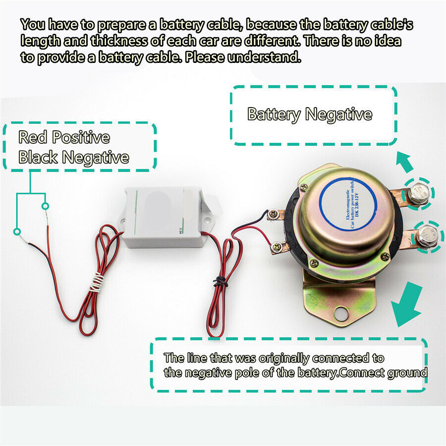 12V Electromagnetic Wireless Remote Control Battery Switch Master Kill System