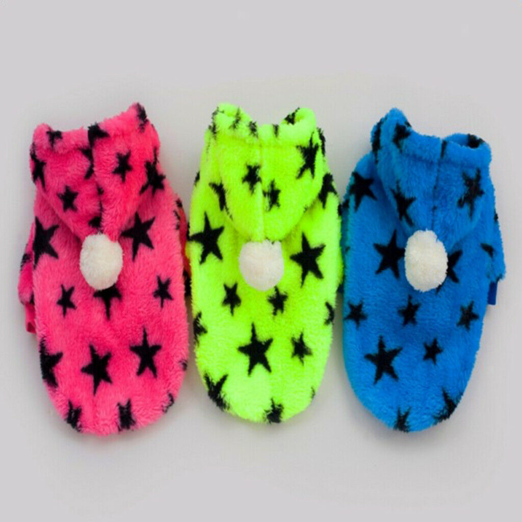 3 Color Pet Star Print Soft Hooded Shirt Pajamas Pet Fancy Dress M Blue