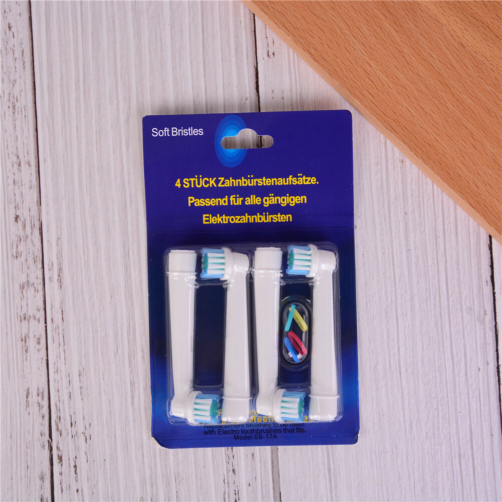 4pcs Electric Toothbrush Heads Replacement for Oral B SB-17A Soft Brus.l8