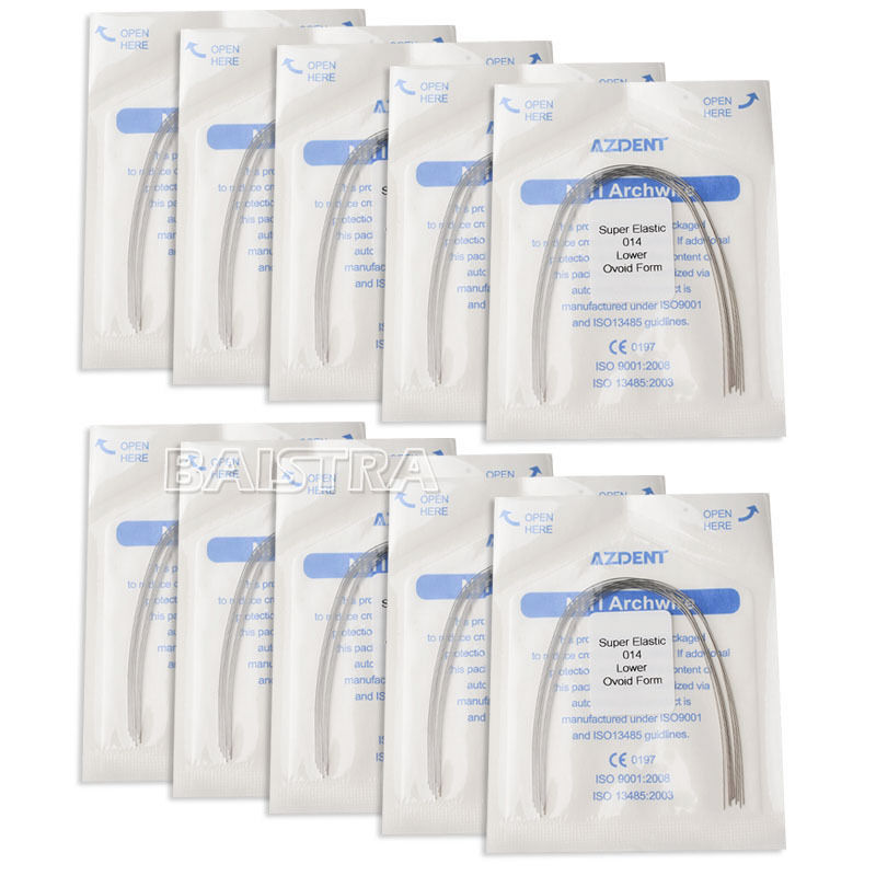 50 Bags Dental Ortho Arch Wires Super Elastic Niti Round 014 Lower Ovoid AZDENT