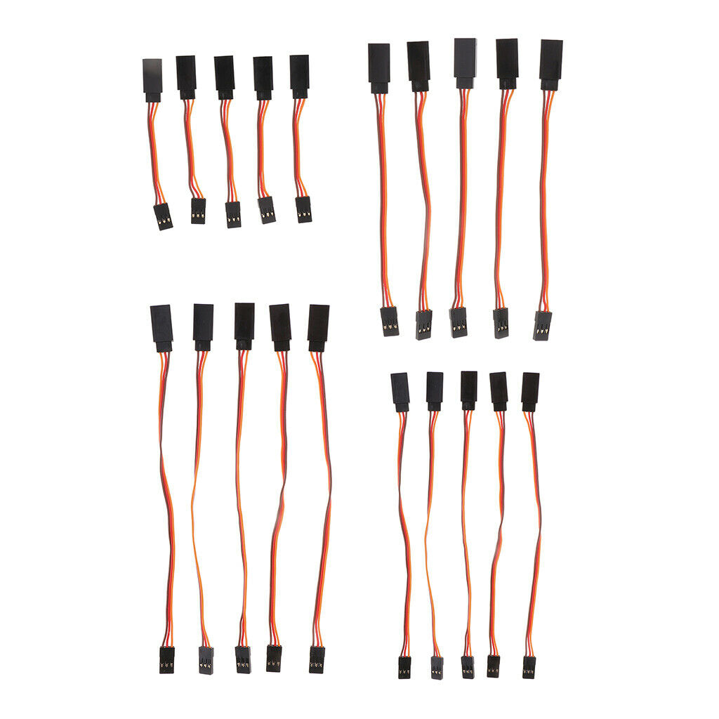 10x 50mm 3 Pins Male to Female Servo Extension Lead Cord Cable for Futaba JR