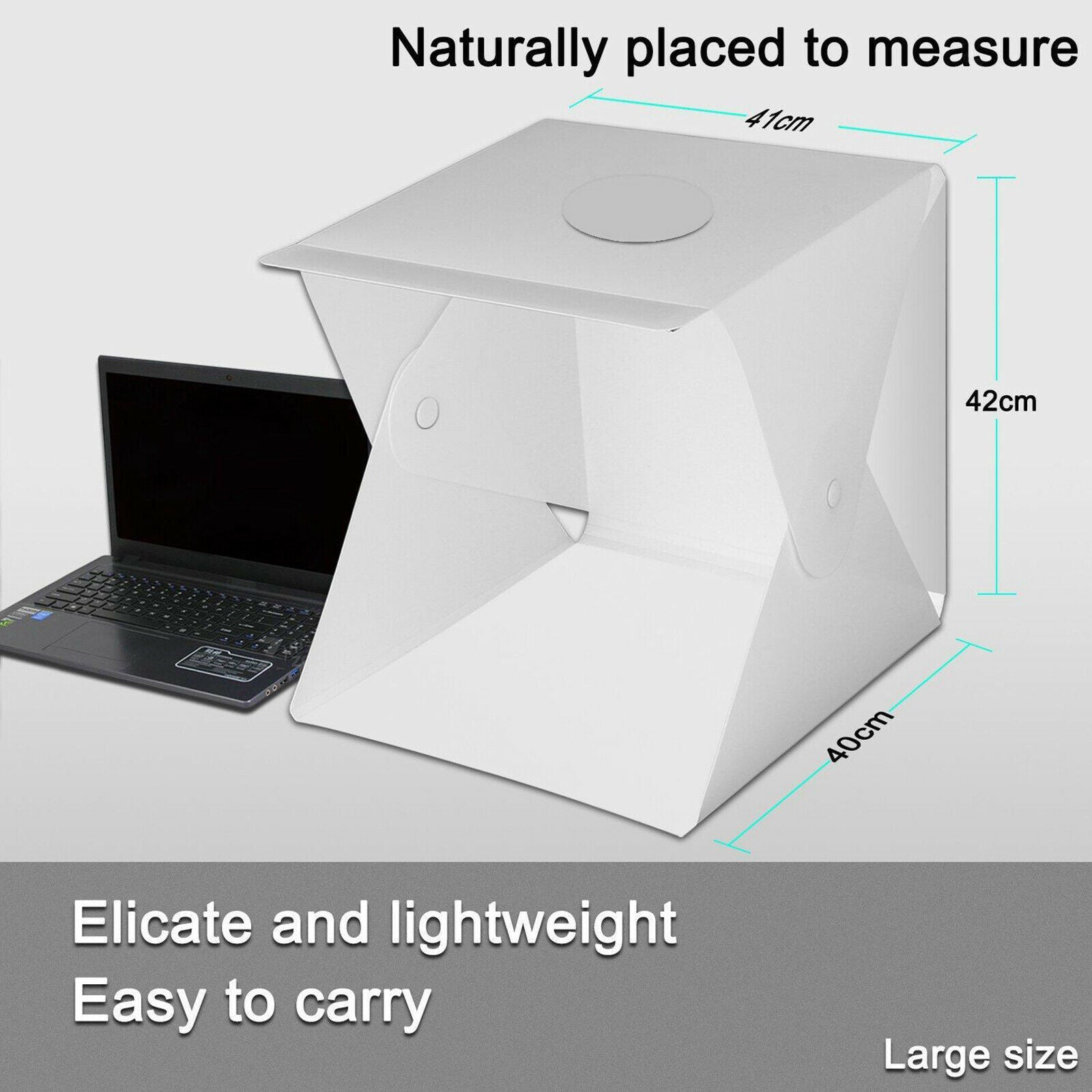 Portable Photo Lighting Box 2 Color Backdrop Dimmable LED Light Room Tent
