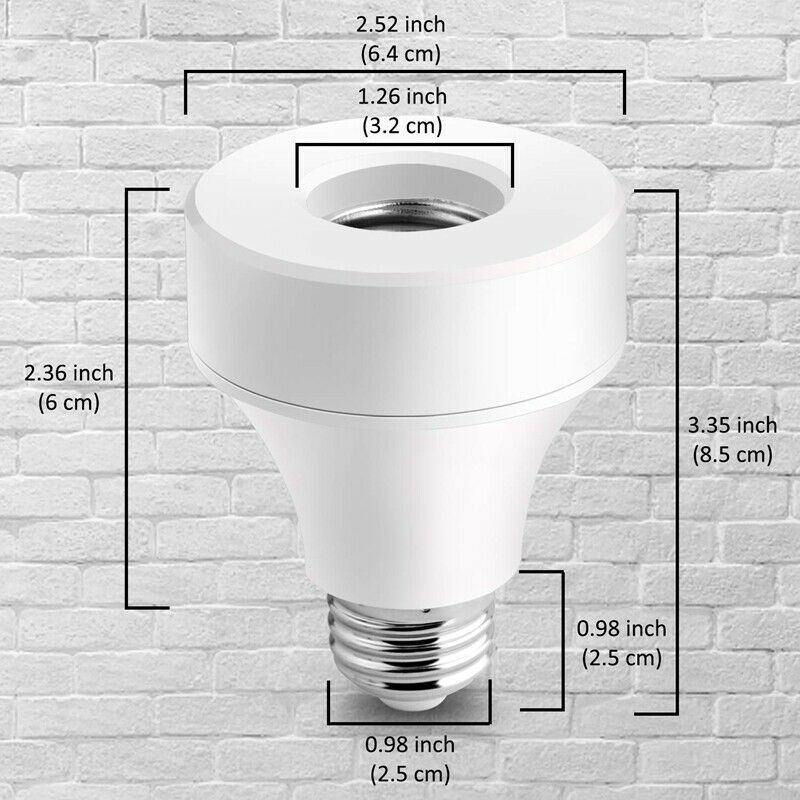 2 Pack Wifi Smart Bulb Socket Compatible with E26 E27, WiFi Light Bulb Base AdC4