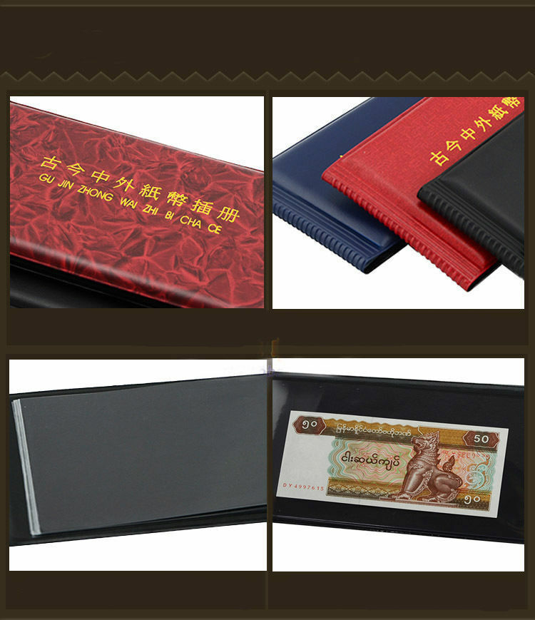 Banknote Collection Album Pocket Banknote album wallet Mix-color for 20 notes